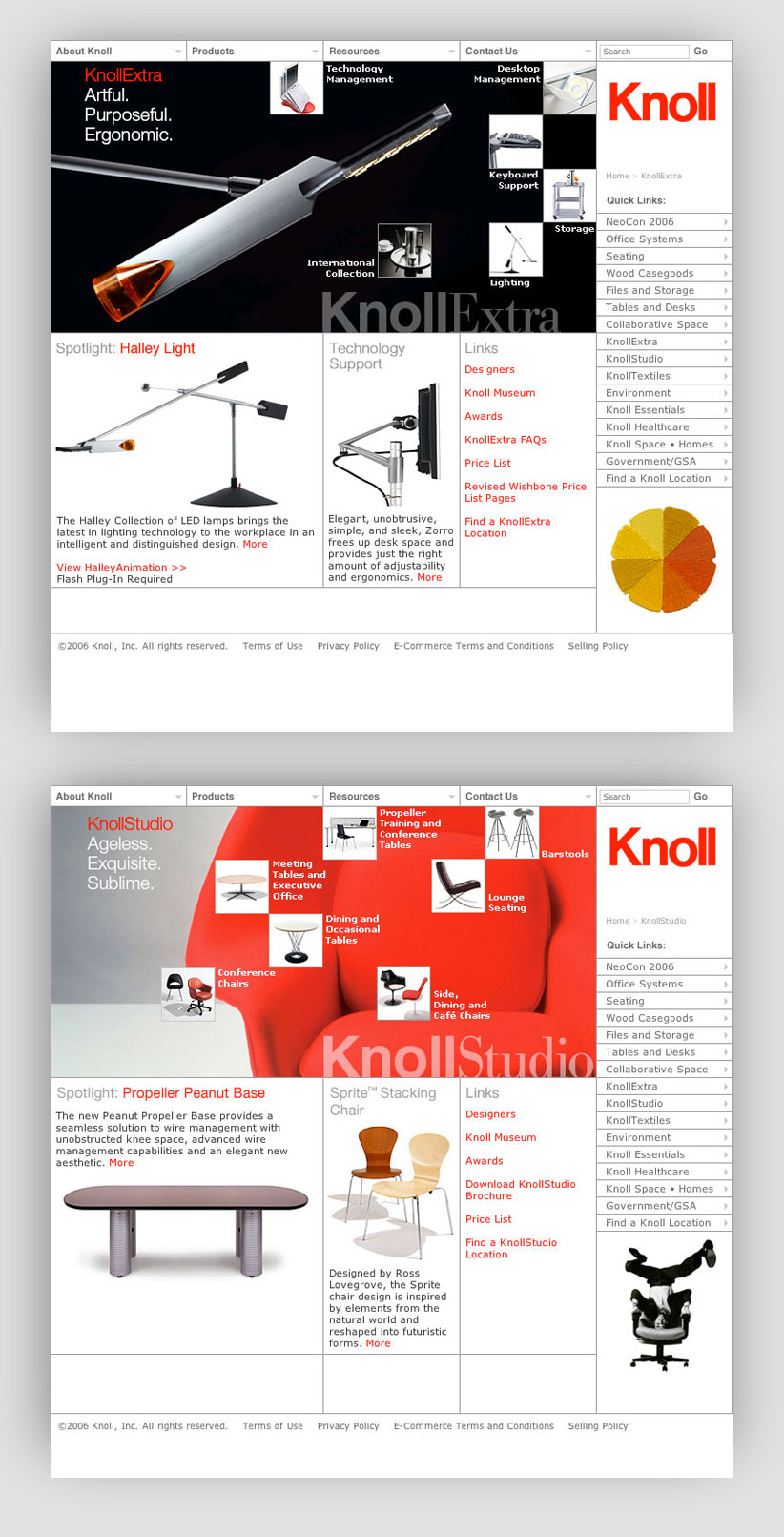 Knoll Web Page Examples